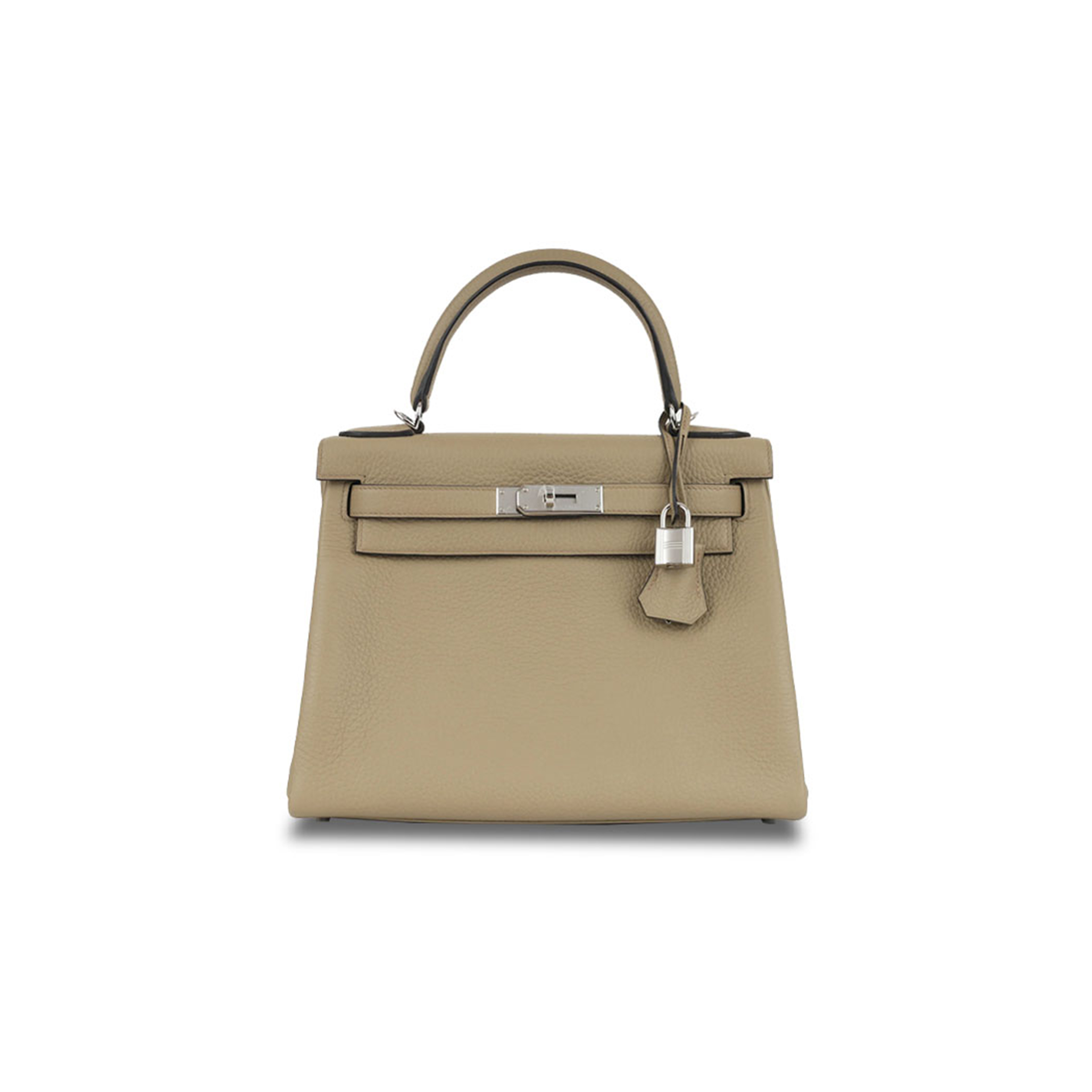 HERMÈS KELLY 28 TURTLEDOVE GRAY SILVER BUCKLE (28*22*10cm)